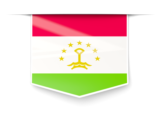 Square label. Download flag icon of Tajikistan at PNG format