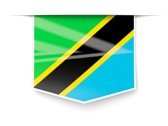 Square label. Download flag icon of Tanzania at PNG format