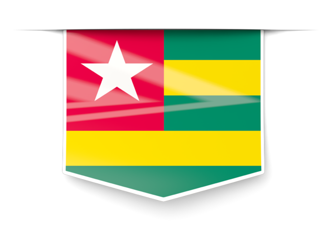 Square label. Download flag icon of Togo at PNG format