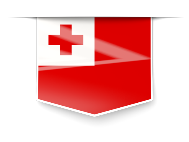 Square label. Download flag icon of Tonga at PNG format