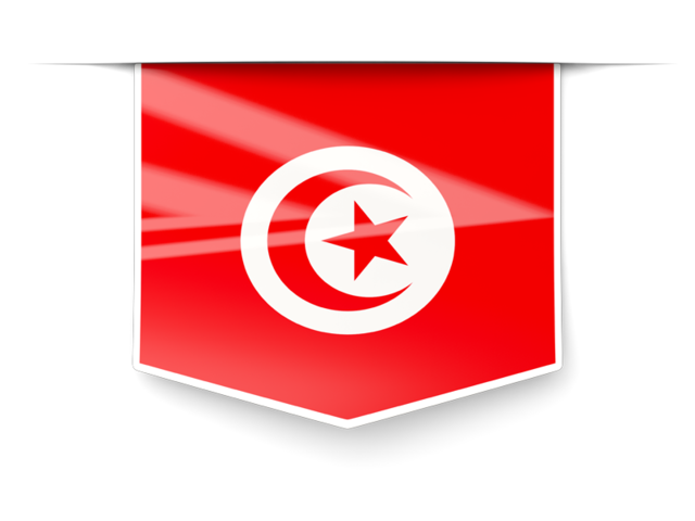 Square label. Download flag icon of Tunisia at PNG format