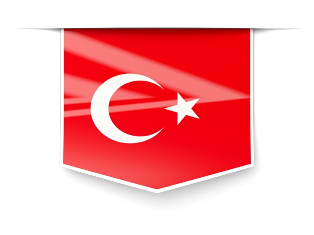 Square label. Download flag icon of Turkey at PNG format
