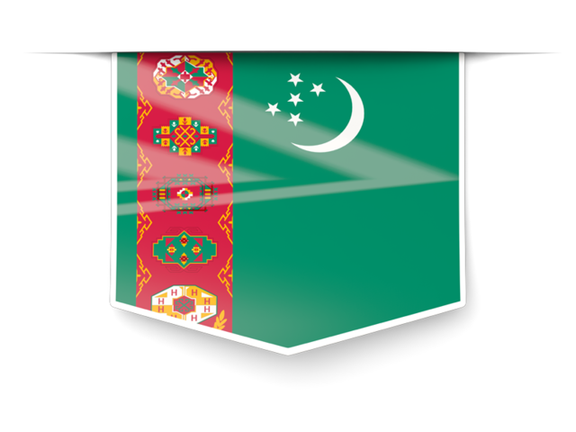Square label. Download flag icon of Turkmenistan at PNG format