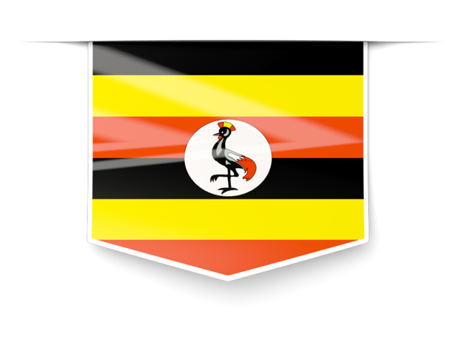 Square label. Download flag icon of Uganda at PNG format