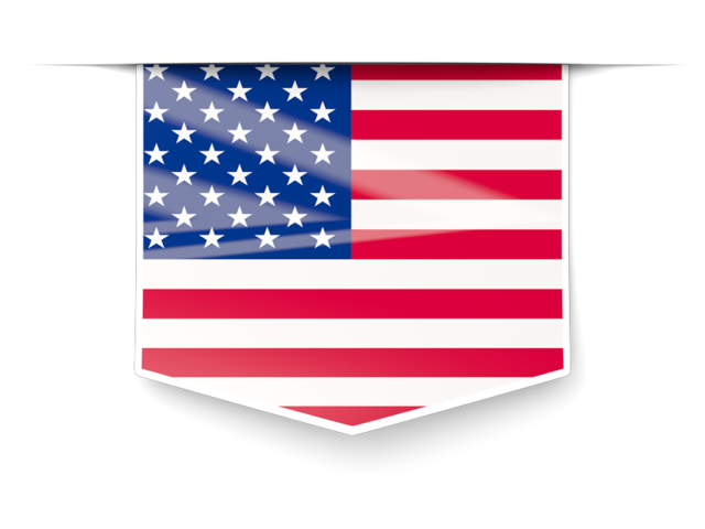 Square label. Download flag icon of United States of America at PNG format