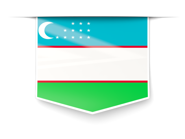 Square label. Download flag icon of Uzbekistan at PNG format