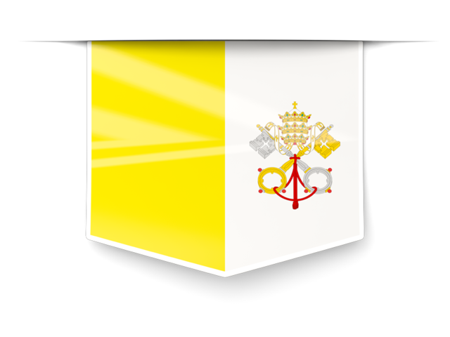 Square label. Download flag icon of Vatican City at PNG format