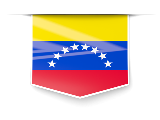 Square label. Download flag icon of Venezuela at PNG format