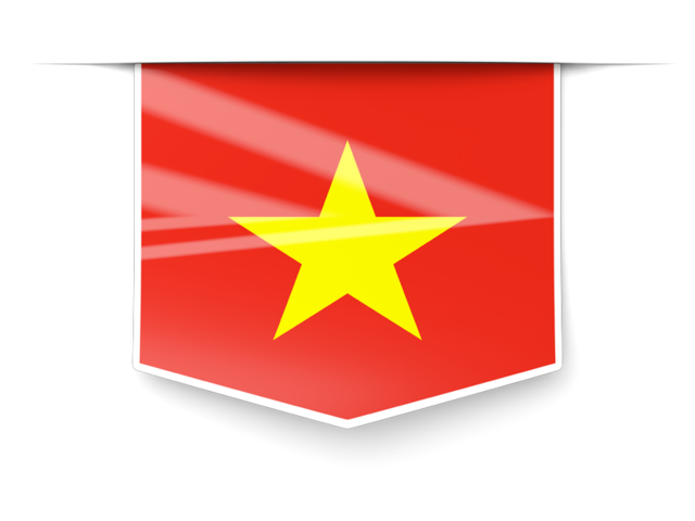 Square label. Download flag icon of Vietnam at PNG format