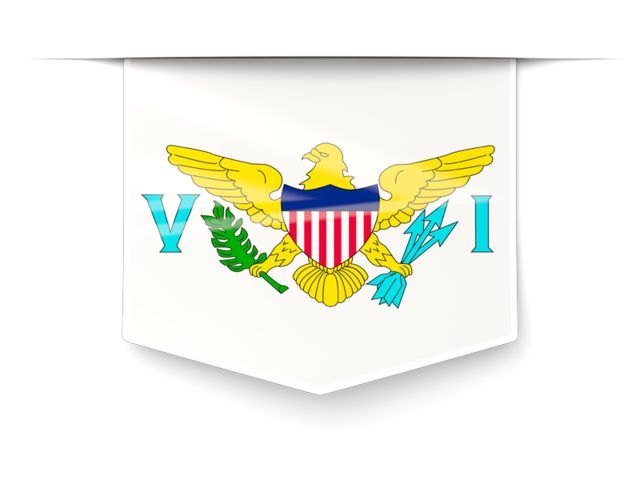 Square label. Download flag icon of Virgin Islands of the United States at PNG format