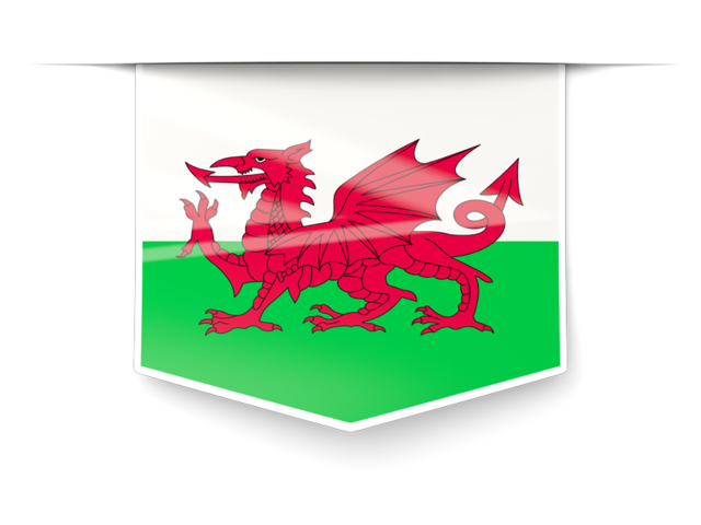 Square label. Download flag icon of Wales at PNG format