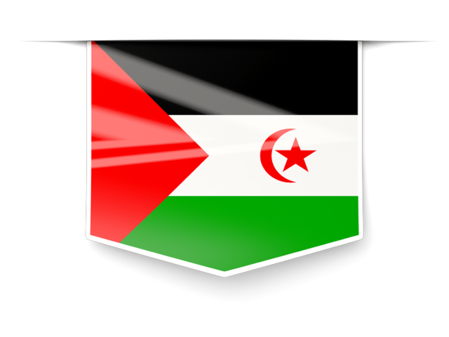 Square label. Download flag icon of Western Sahara at PNG format