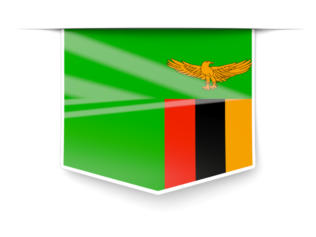 Square label. Download flag icon of Zambia at PNG format