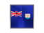 Anguilla. Square metal button. Download icon.