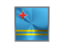 Aruba. Square metal button. Download icon.