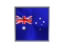 Australia. Square metal button. Download icon.