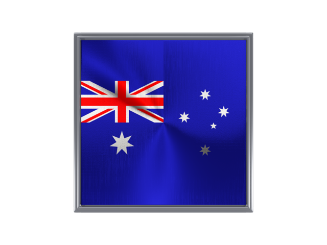 Square metal button. Download flag icon of Australia at PNG format