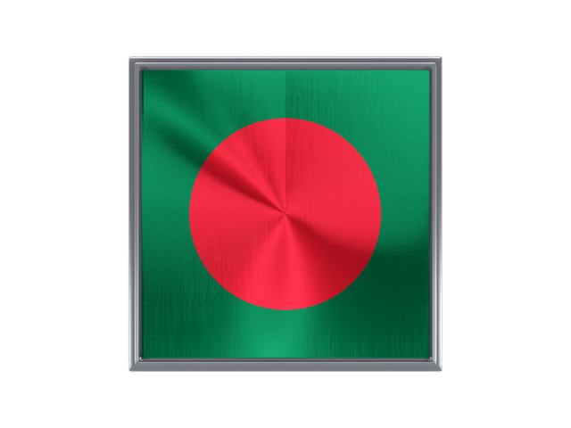 Square metal button. Download flag icon of Bangladesh at PNG format