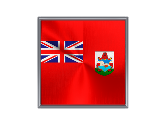 Square metal button. Download flag icon of Bermuda at PNG format