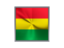 Bolivia. Square metal button. Download icon.