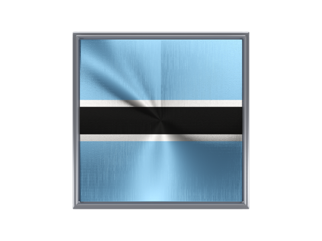 Square metal button. Download flag icon of Botswana at PNG format