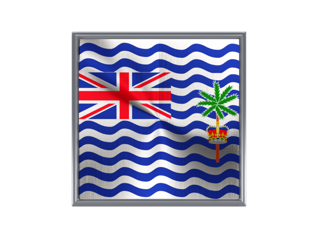 Квадратная металлическая иконка. Скачать флаг. Британская территория в Индийском океане