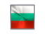 Bulgaria. Square metal button. Download icon.