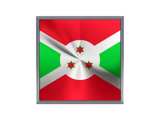 Квадратная металлическая иконка. Скачать флаг. Бурунди