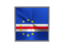 Cape Verde. Square metal button. Download icon.