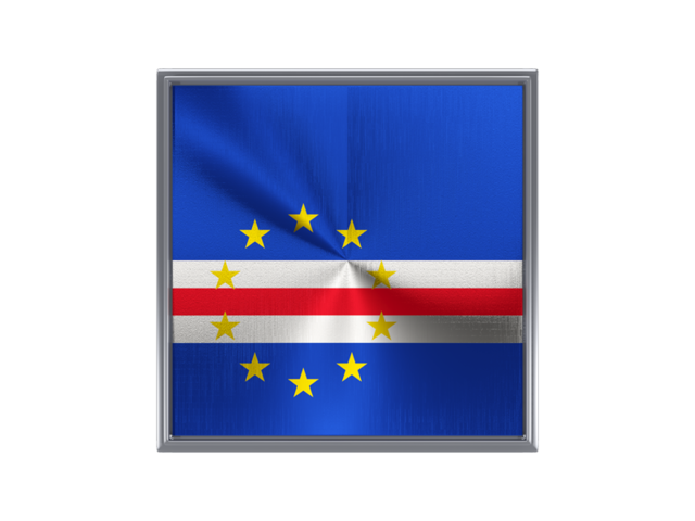 Square metal button. Download flag icon of Cape Verde at PNG format