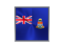 Cayman Islands. Square metal button. Download icon.