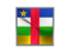 Central African Republic. Square metal button. Download icon.