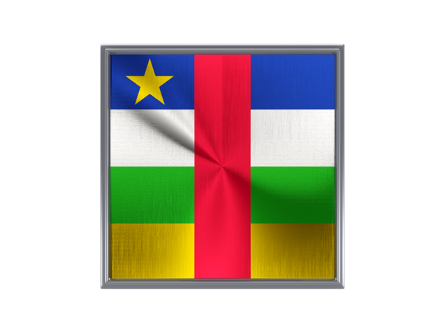 Квадратная металлическая иконка. Скачать флаг. Центральноафриканская Республика