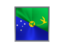 Christmas Island. Square metal button. Download icon.