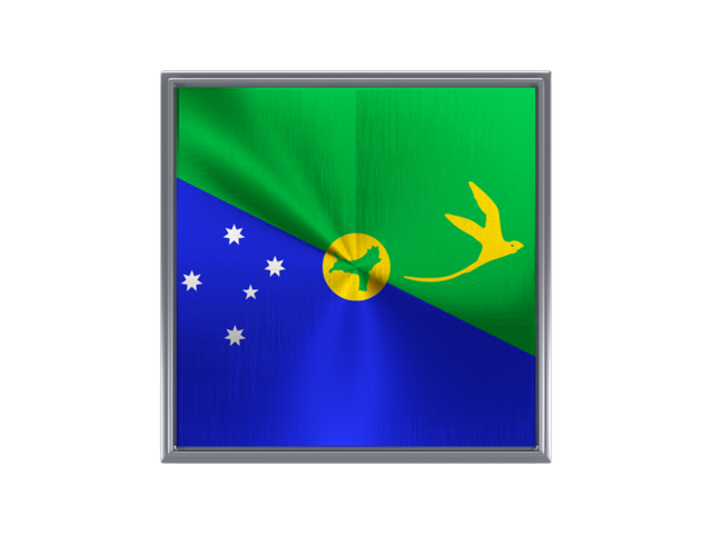 Square metal button. Download flag icon of Christmas Island at PNG format