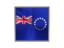 Cook Islands. Square metal button. Download icon.