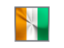 Cote d'Ivoire. Square metal button. Download icon.