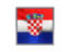 Croatia. Square metal button. Download icon.