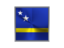 Curacao. Square metal button. Download icon.