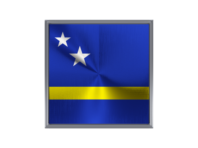 Square metal button. Download flag icon of Curacao at PNG format