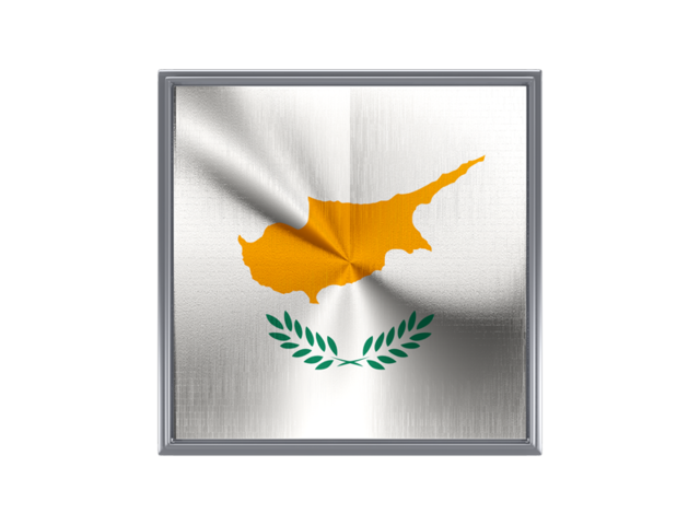 Square metal button. Download flag icon of Cyprus at PNG format