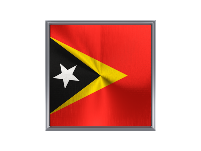 Square metal button. Download flag icon of East Timor at PNG format