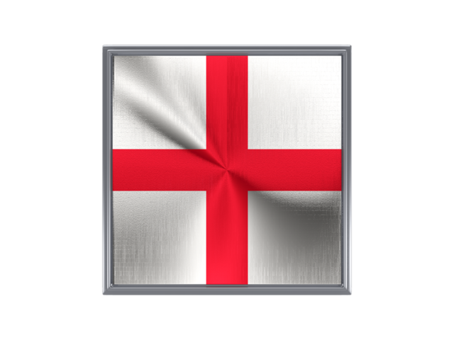 Square metal button. Download flag icon of England at PNG format