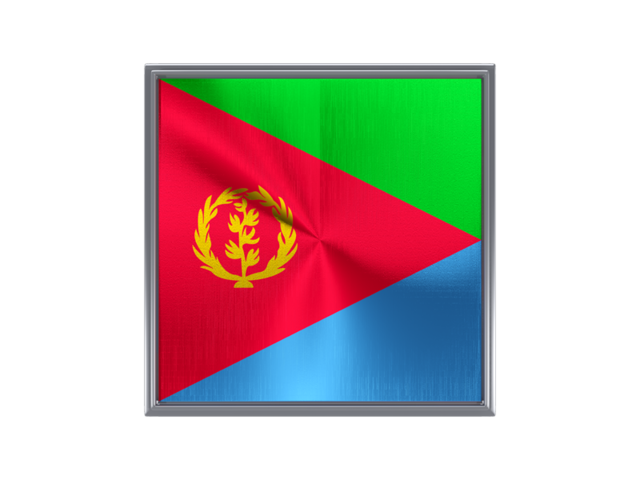 Square metal button. Download flag icon of Eritrea at PNG format