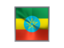 Ethiopia. Square metal button. Download icon.