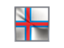 Faroe Islands. Square metal button. Download icon.