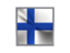Finland. Square metal button. Download icon.