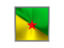 French Guiana. Square metal button. Download icon.