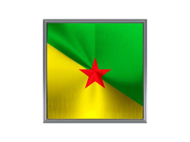 Square metal button. Download flag icon of French Guiana at PNG format