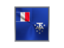 French Southern and Antarctic Lands. Square metal button. Download icon.